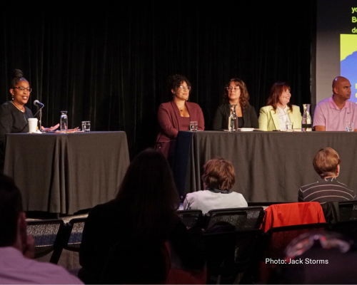 We Keep Us Safe Event Panel - display Panelists gathered for "We Keep Us Safe: Public Safety, Crime, and Elections"