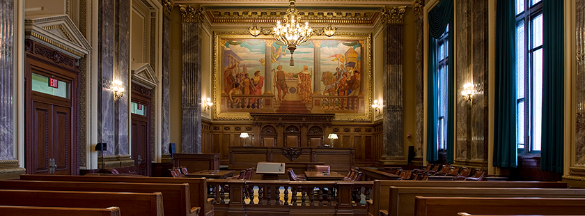 Photo of a courtroom