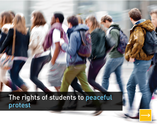 The rights of students to peaceful protest