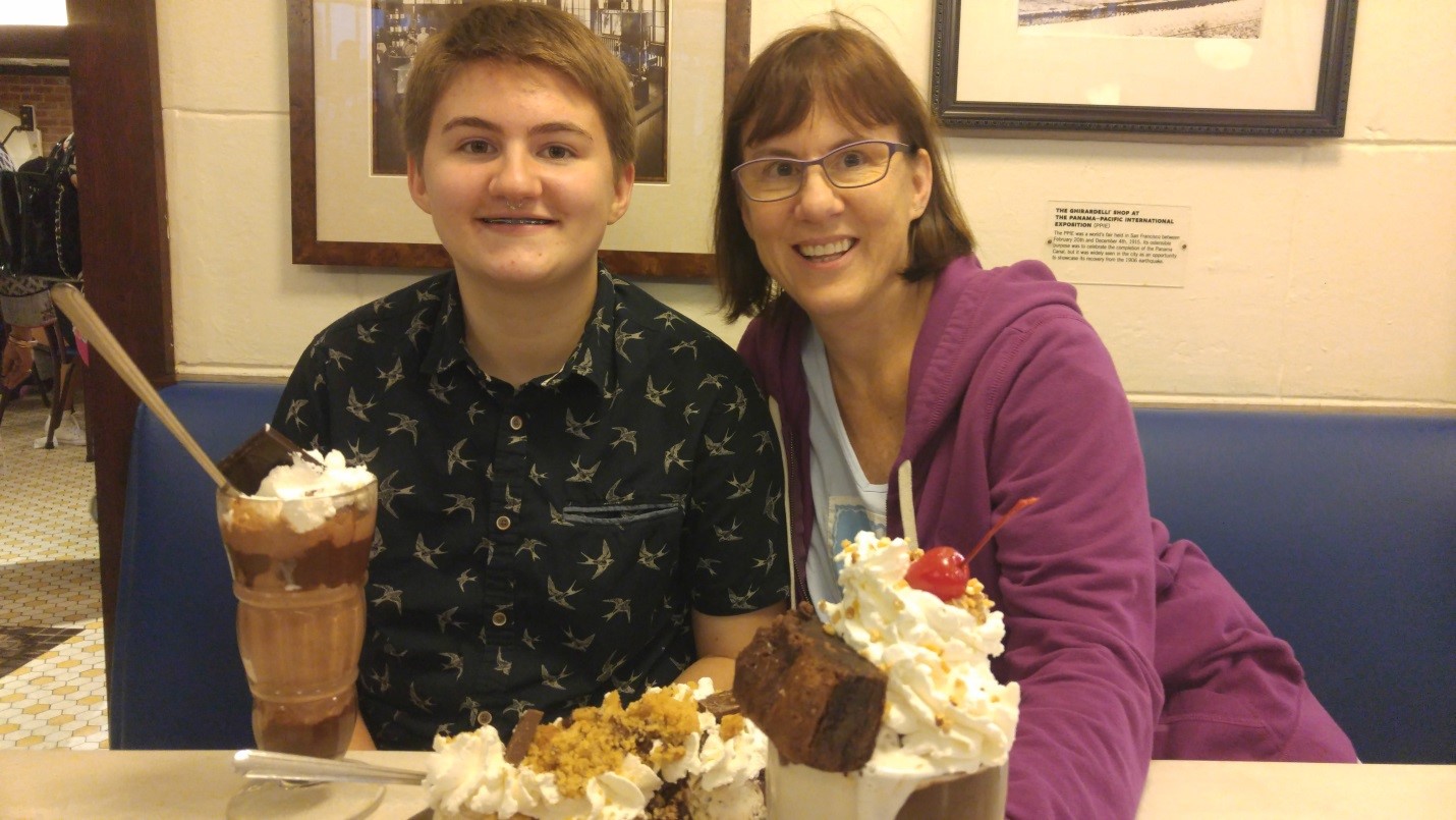 A photo of Pax Enstad and his mother, Cheryl