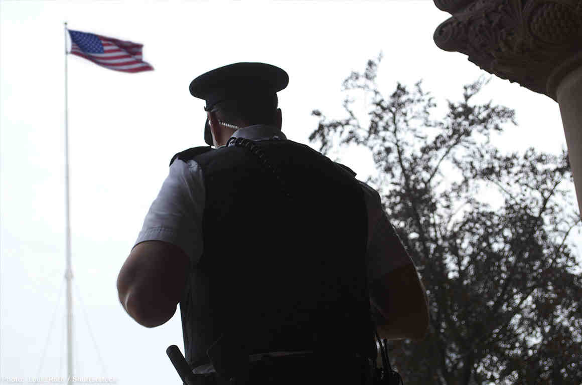 A photo of a police officer