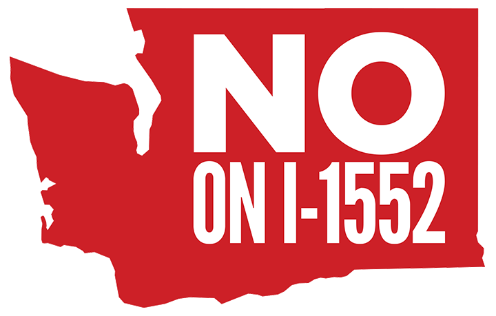 "No on I-552" text inside an outline of the state of Washington