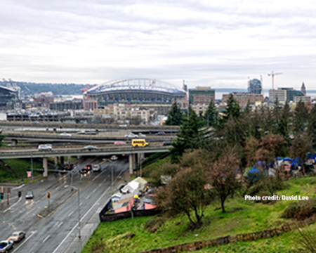 Photo of a homeless encampment in Seattle