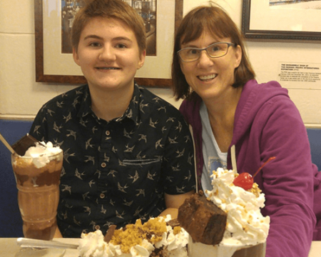 A photo of Pax Enstad and his mother, Cheryl