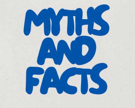myths and facts text set against a textured background