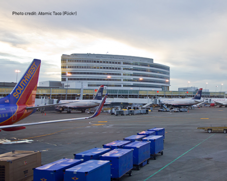Photo of planes outside of SeaTac airport