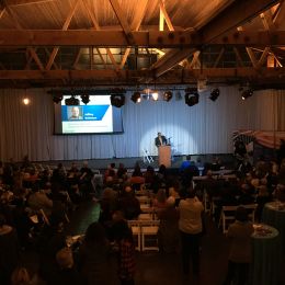 ACLU National Deputy Legal Director Jeffery Robinson at the podium during the February Flights and Rights Event