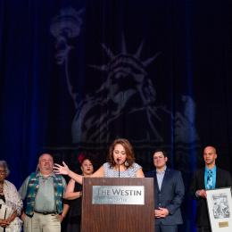 Photo of members of the Seattle Citizens' Police Commission receiving an award for playing a vital role in Seattle’s ongoing police reform efforts