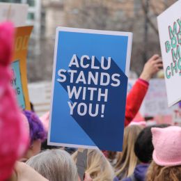 Photo of ACLU stands with you sign