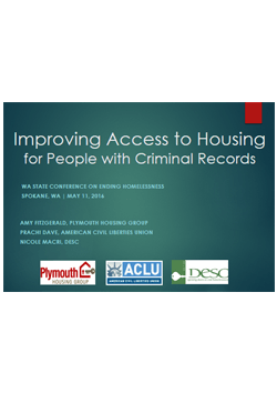 Title slide of Improving Access to Housing for People with Criminal Records