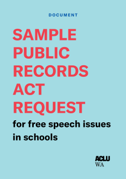 light blue publications cover A sample Public Records Act request for free speech issues in schools 