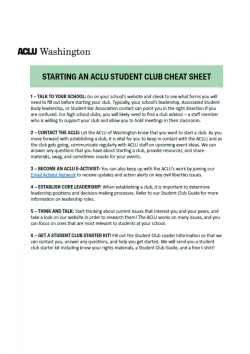Cover of document named starting an ACLU student club