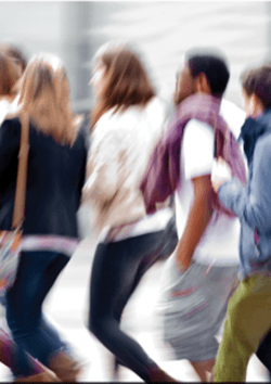 Photo of students walking