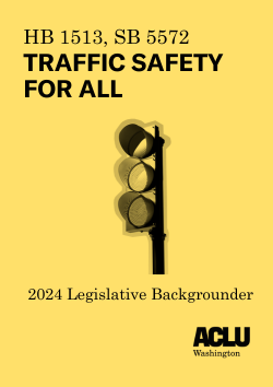 Traffic Safety For All One Pager with a yellow banner and black body text