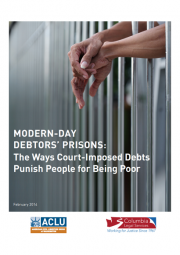 cover of modern day debtors' prisons report