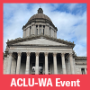 Washington capitol building with red frame reading "ACLU Event"