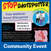 Stop Shotspotter Free Webinar Panel Discussion text graphic 