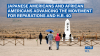 Large concrete monument in Manzanar, one of the camps where Japanese Americans were incarcerated during World War II