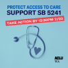 protect access to care support sb 5241 light blue background with blue stethoscope 