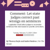 Screenshot of Everett Herald op-ed with title "Comment: Let state judges correct past wrongs on sentences."